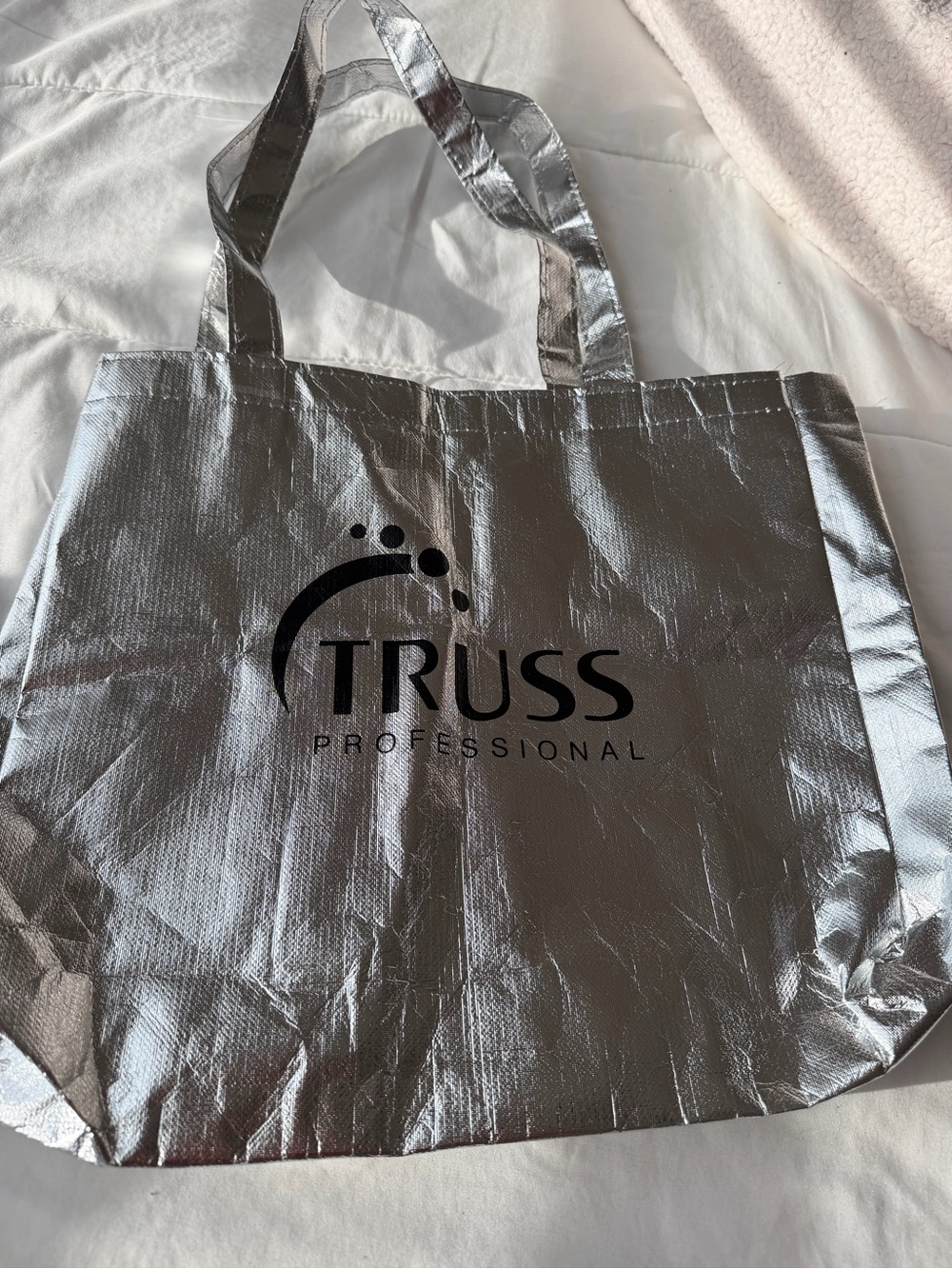 TRUSS Professional Metallic Silver Tote Bag